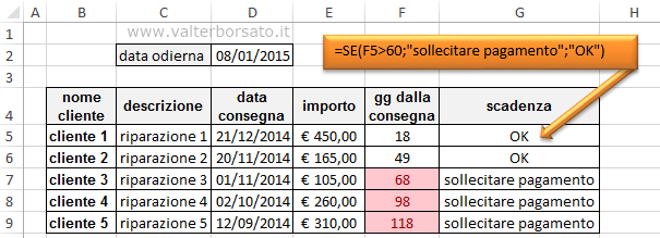 Excel: la funzione SE per monitorare scadenze e pagamenti