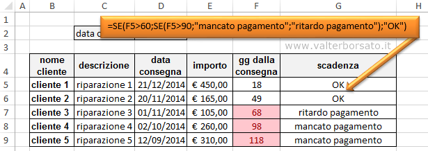 Excel: la funzione SE annidata per monitorare scadenze e pagamenti