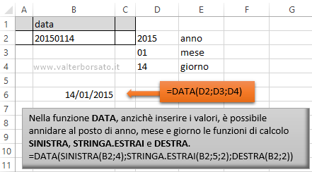 Excel estrarre la data da un testo | La funzione DATA