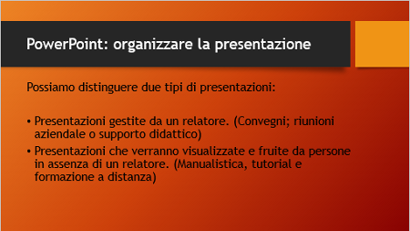 Progettare la presentazione in PowerPoint | organizzare il testo delle diapositive