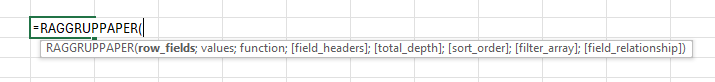 La Funzione RAGGRUPPAPER di Excel