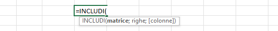 Sintassi della Funzione INCLUDI