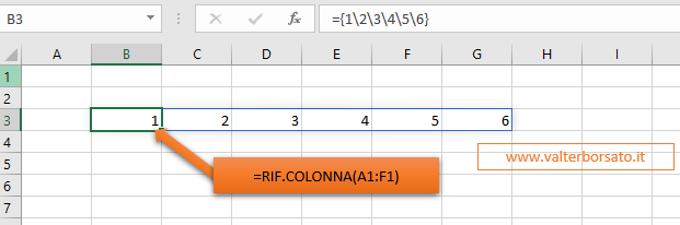 Funzioni di Ricerca e Riferimento di Excel: RIF.COLONNA E RIF.RIGA: risultato applicazione funzione
