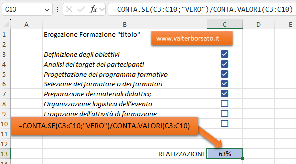 Checkbox. Creare una lista di azioni da svolgere