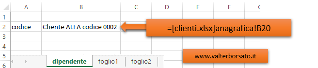 Creare dei riferimenti fra Foglio presenti in File Excel diversi