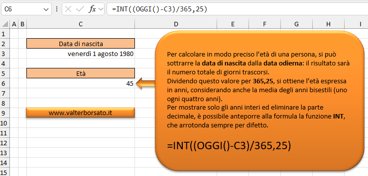 Calcolare il numero di anni fra due date utilizzando le Funzioni INT 