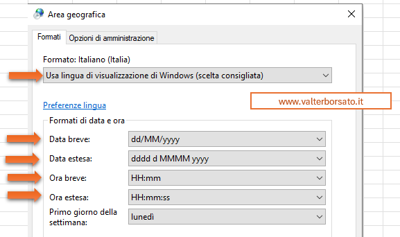 Excel: Modificare i formati predefiniti di data e ora 