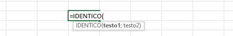 La sintassi della Funzione IDENTICO