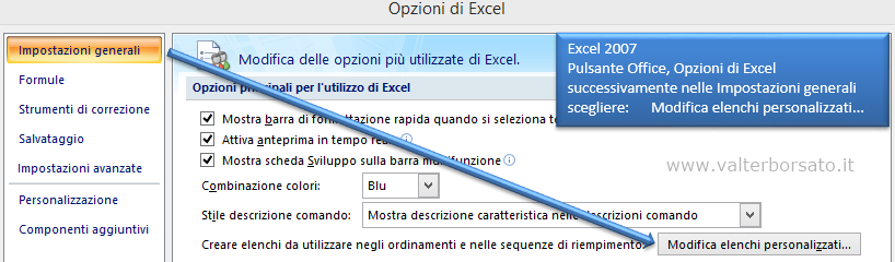 Excel elenchi | Excel 2007 Modifica elenchi personalizzati...