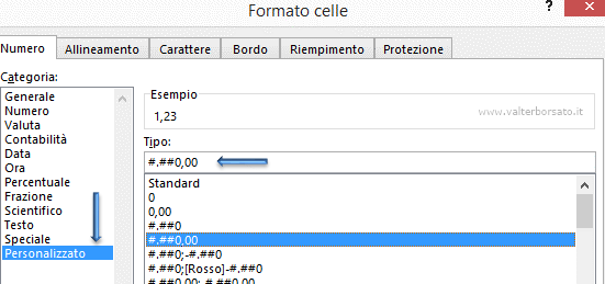 Excel | Finestra di dialogo Formato celle